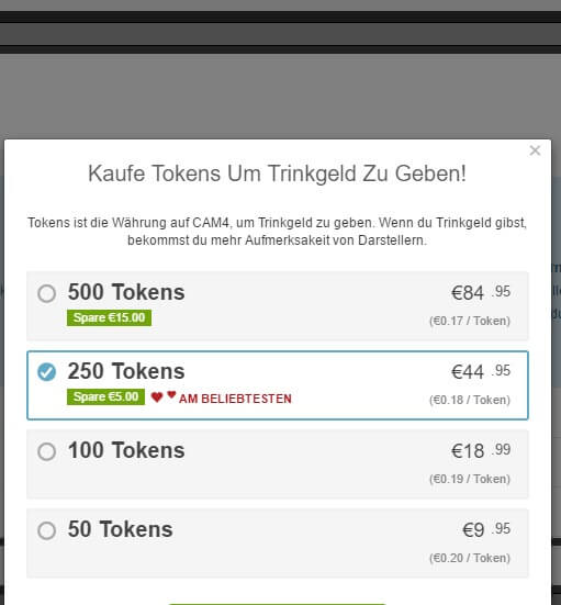 cam4 tokens kaufen