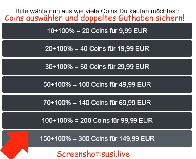 susi.live bonus coins