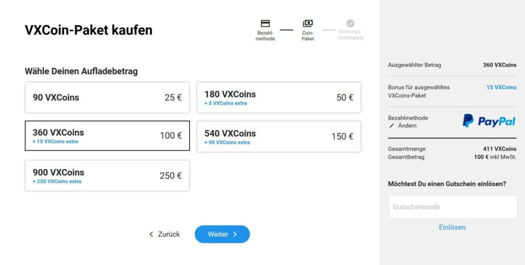 VX Coin-Paket kaufen